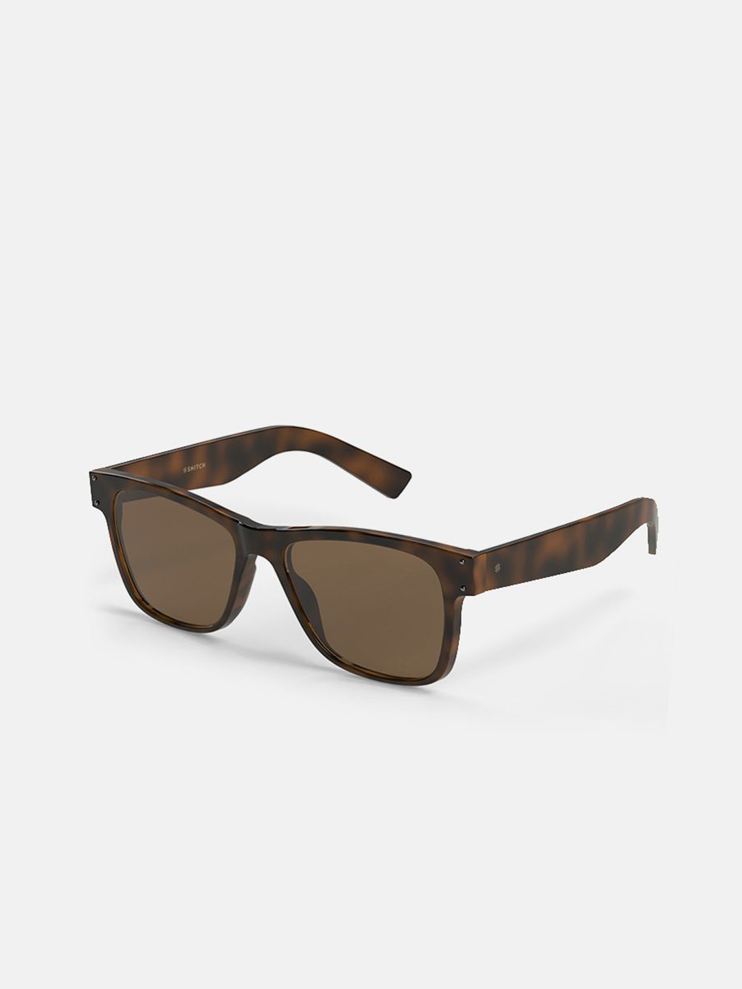 Snitch Men Brown Lens & Brown Square Sunglasses
