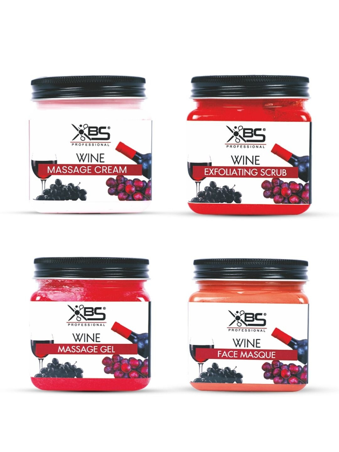 XBS 4 Steps Wine Facial Kit - 380 ml Each