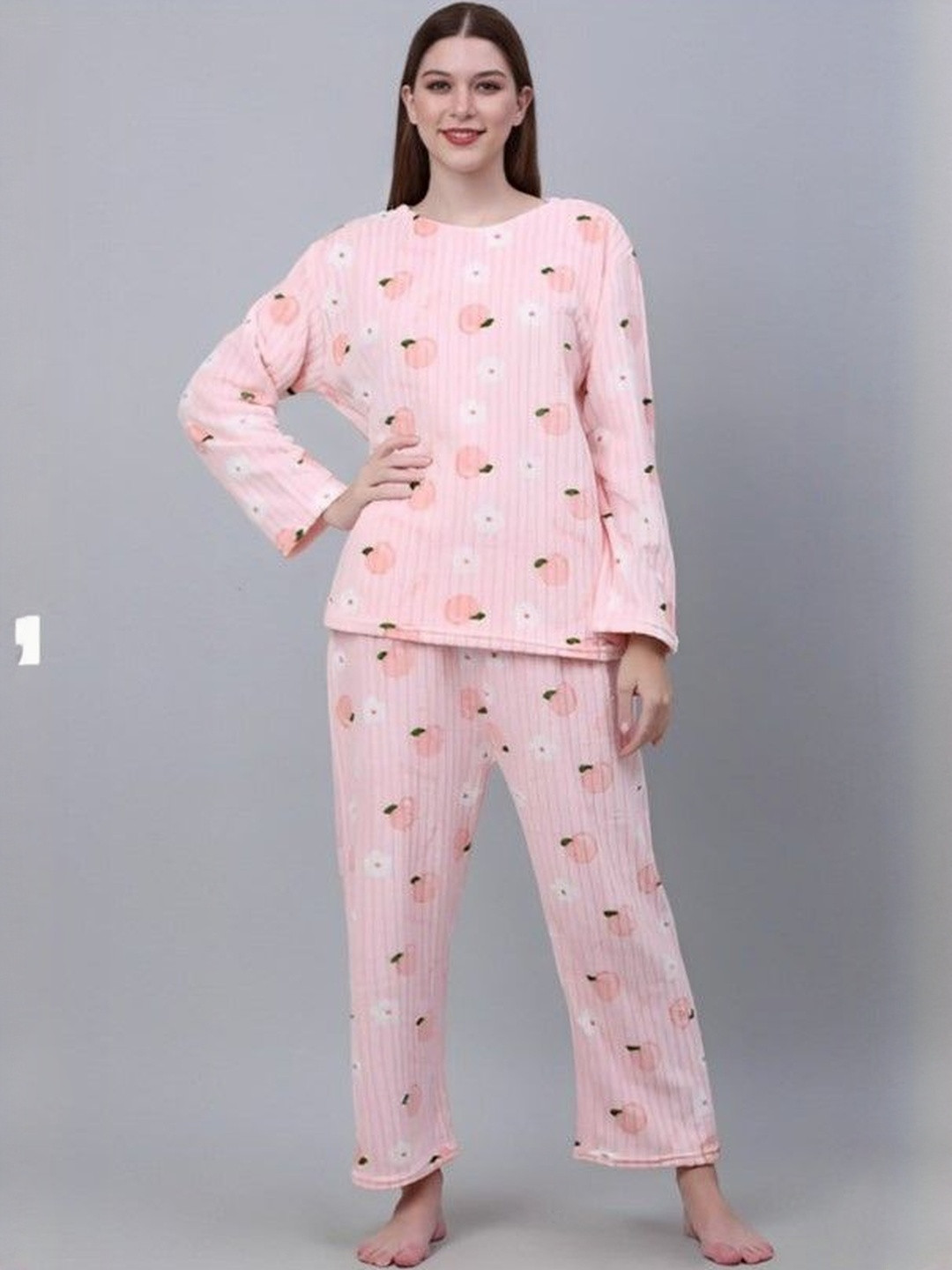 Belfry Flower Printed Round Neck Night Suits