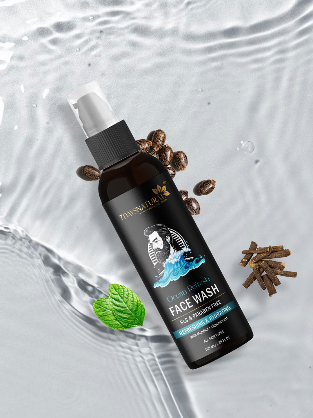 7DAYSNATURAL Ocean Refresh Face Wash With Menthol - 100 ml