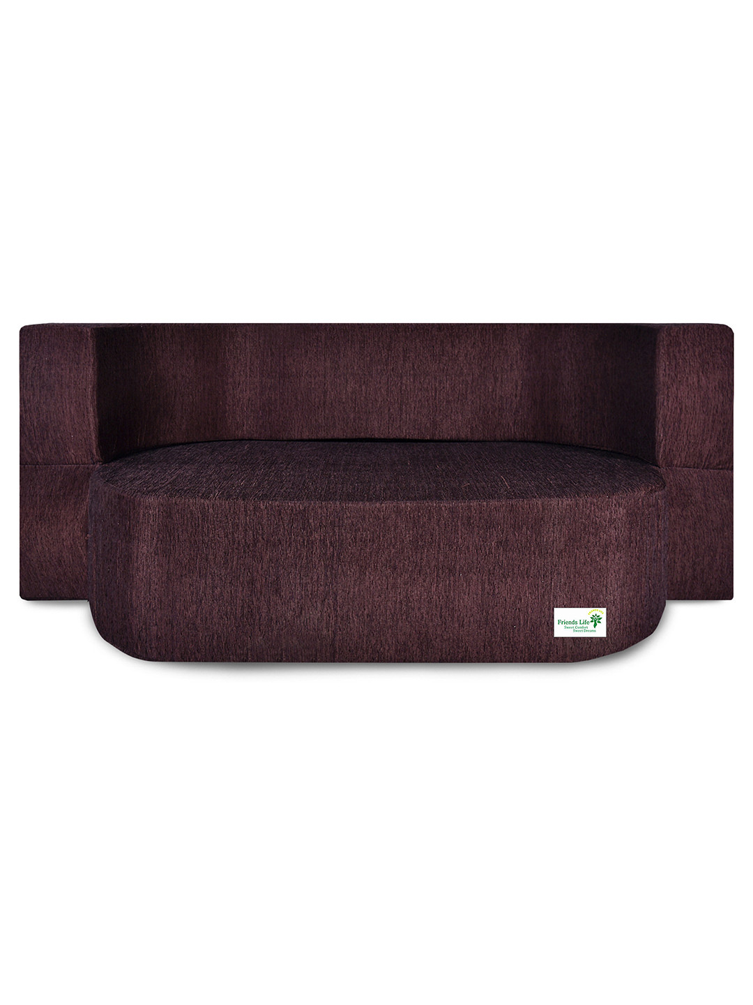 FRIENDS LIFE Brown Foam 2 Seater Fold Out Sofa Cum Bed