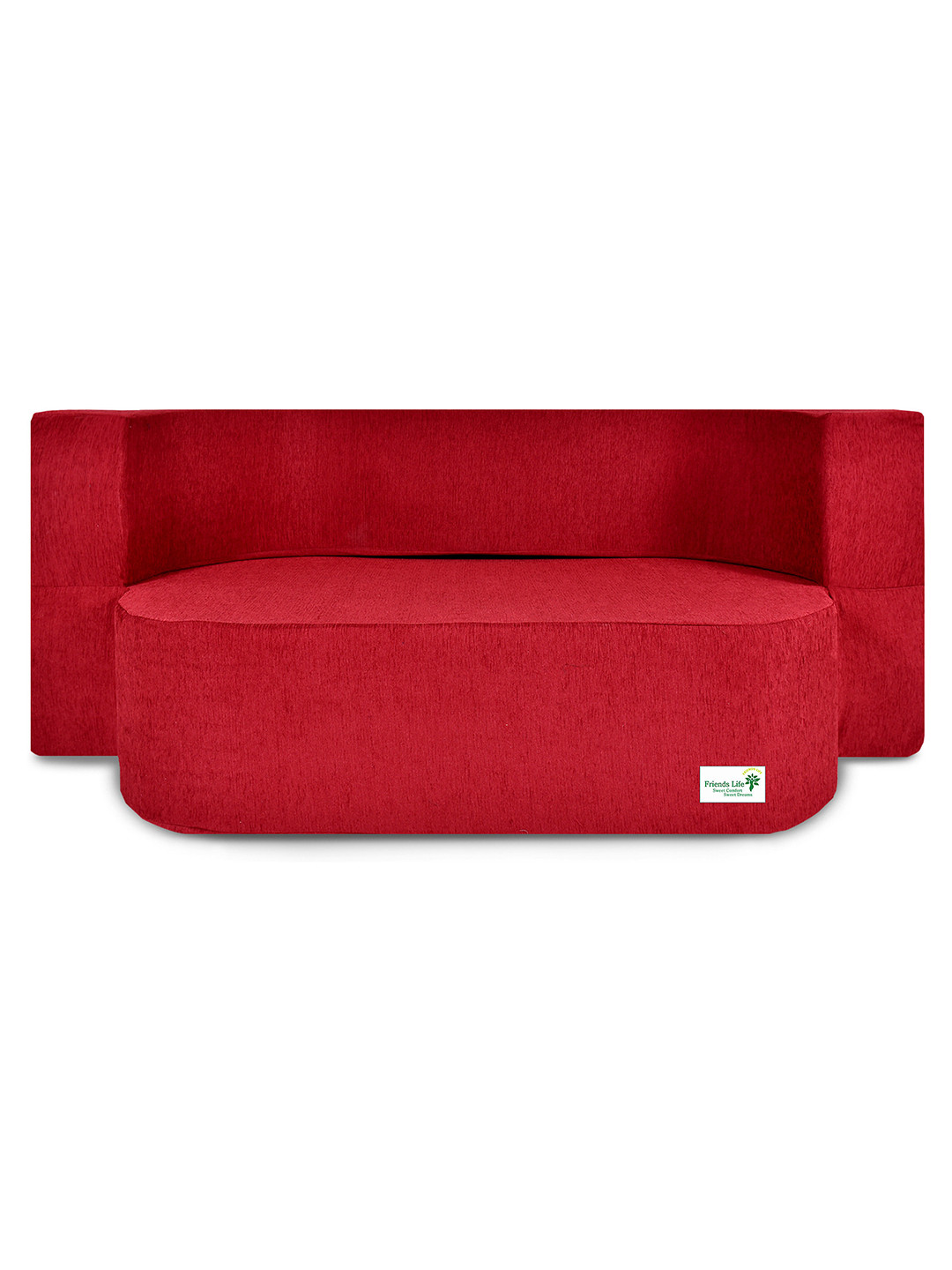 FRIENDS LIFE Maroon 2 Seater Comfort Sofa Cum Bed