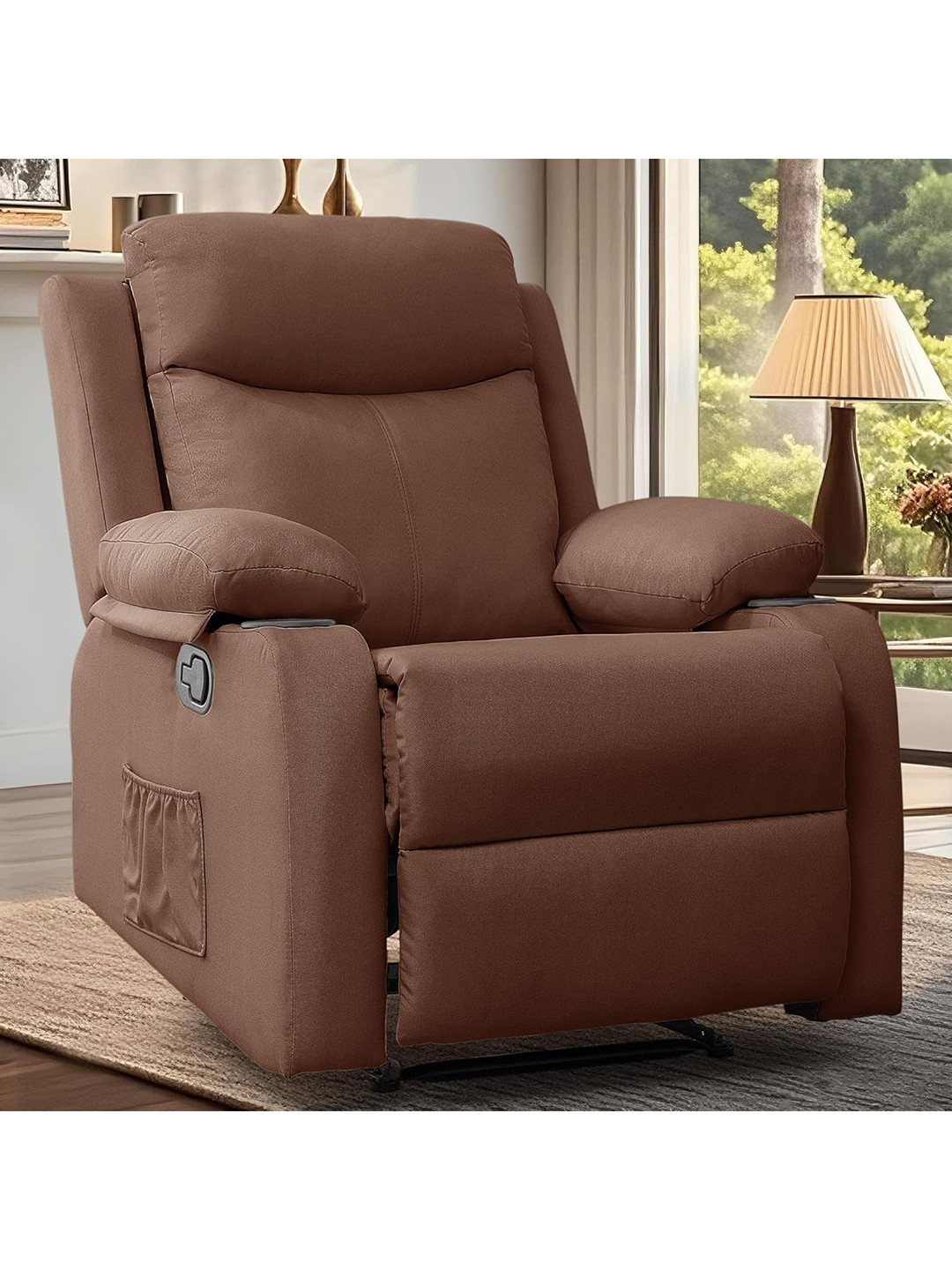 FRIENDS LIFE Brown Manual 1 Seater Recliner