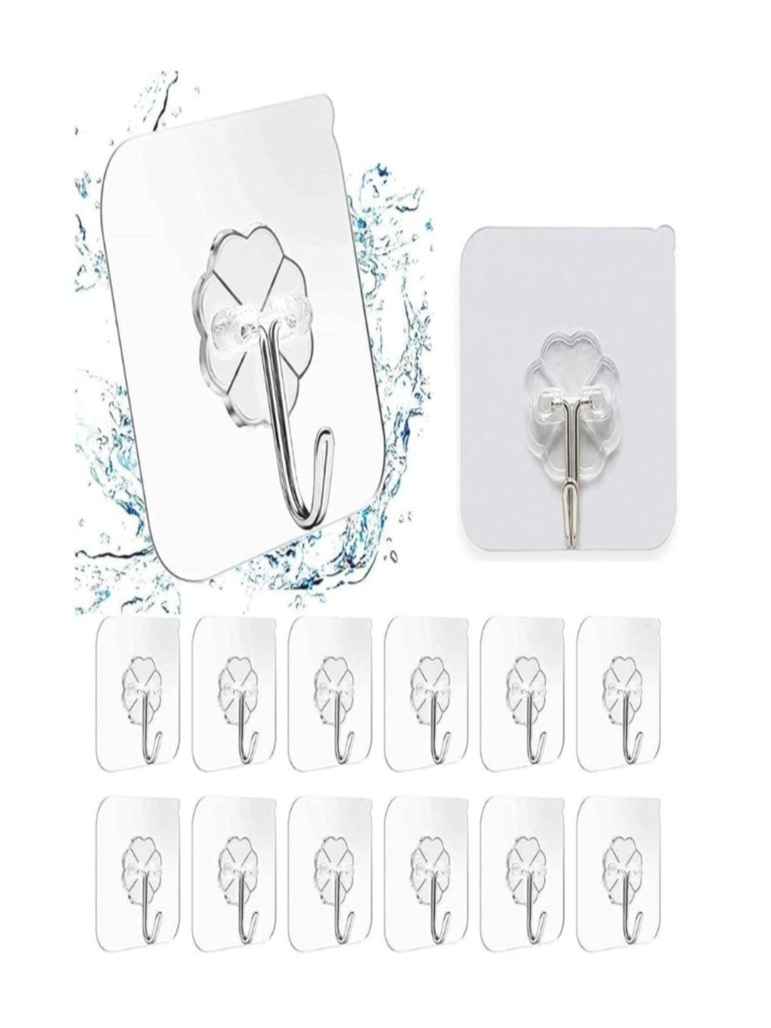 agarwalhardwareandplywood Set Of 10 White Textured Adhesive Wall Hooks