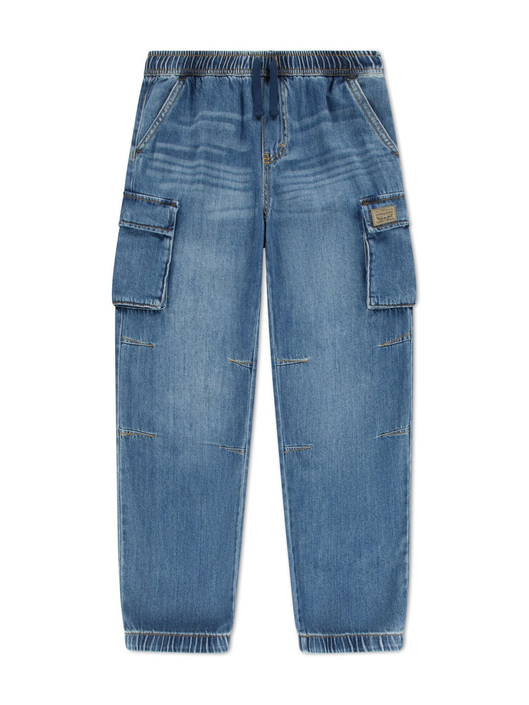 Levis Boys Mid-Rise Light Fade Cargo Jeans
