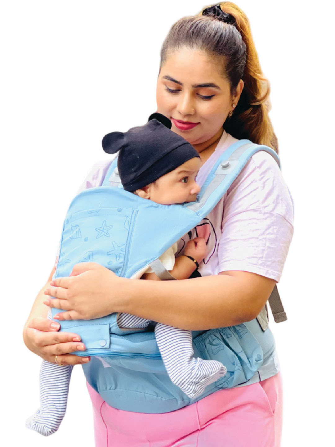 Polka Tots Infants Printed Pure Cotton 6 In 1 Sling Baby Carrier