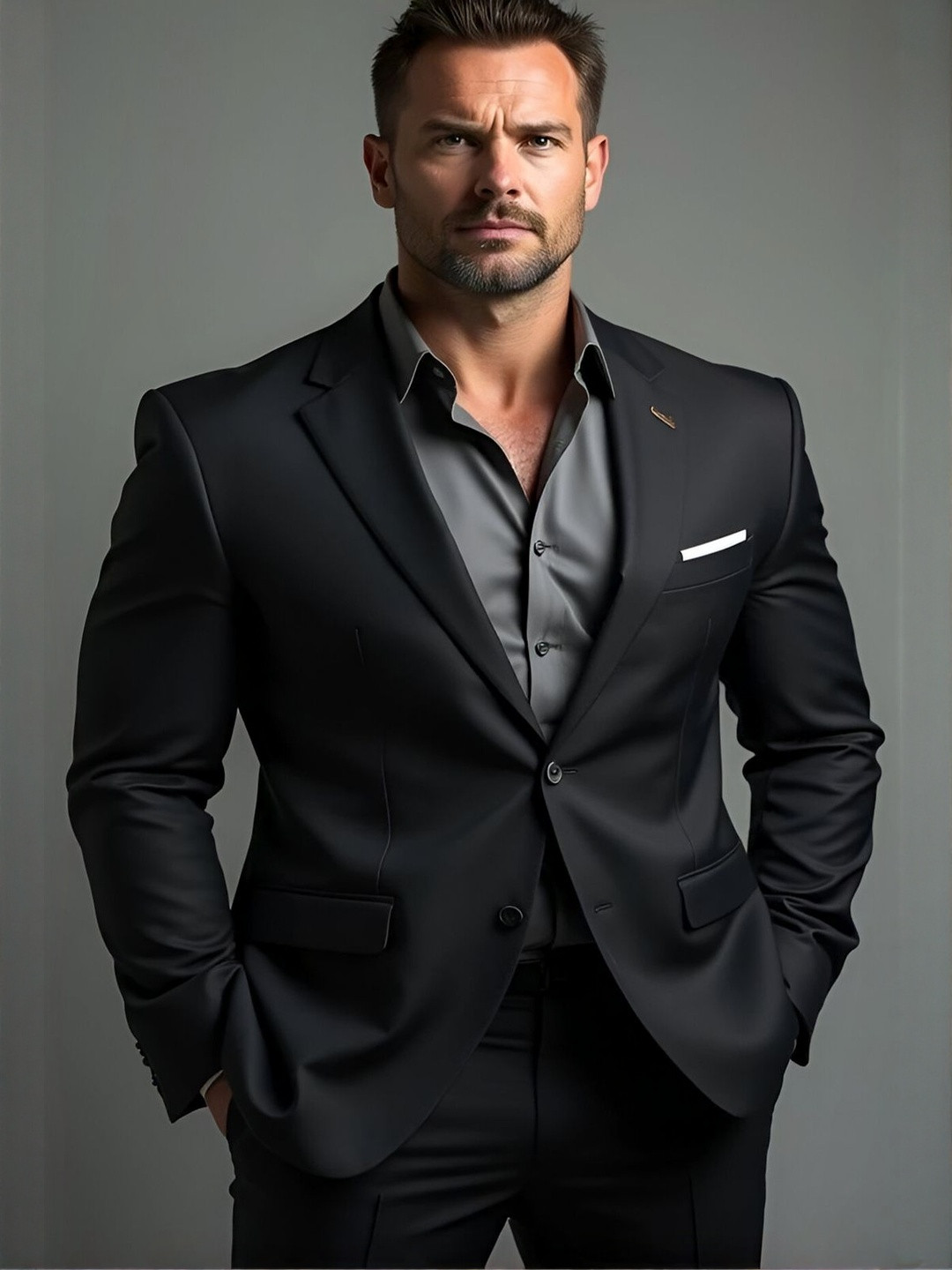 SYS Men Notched Lapel Single Breasted Blazer