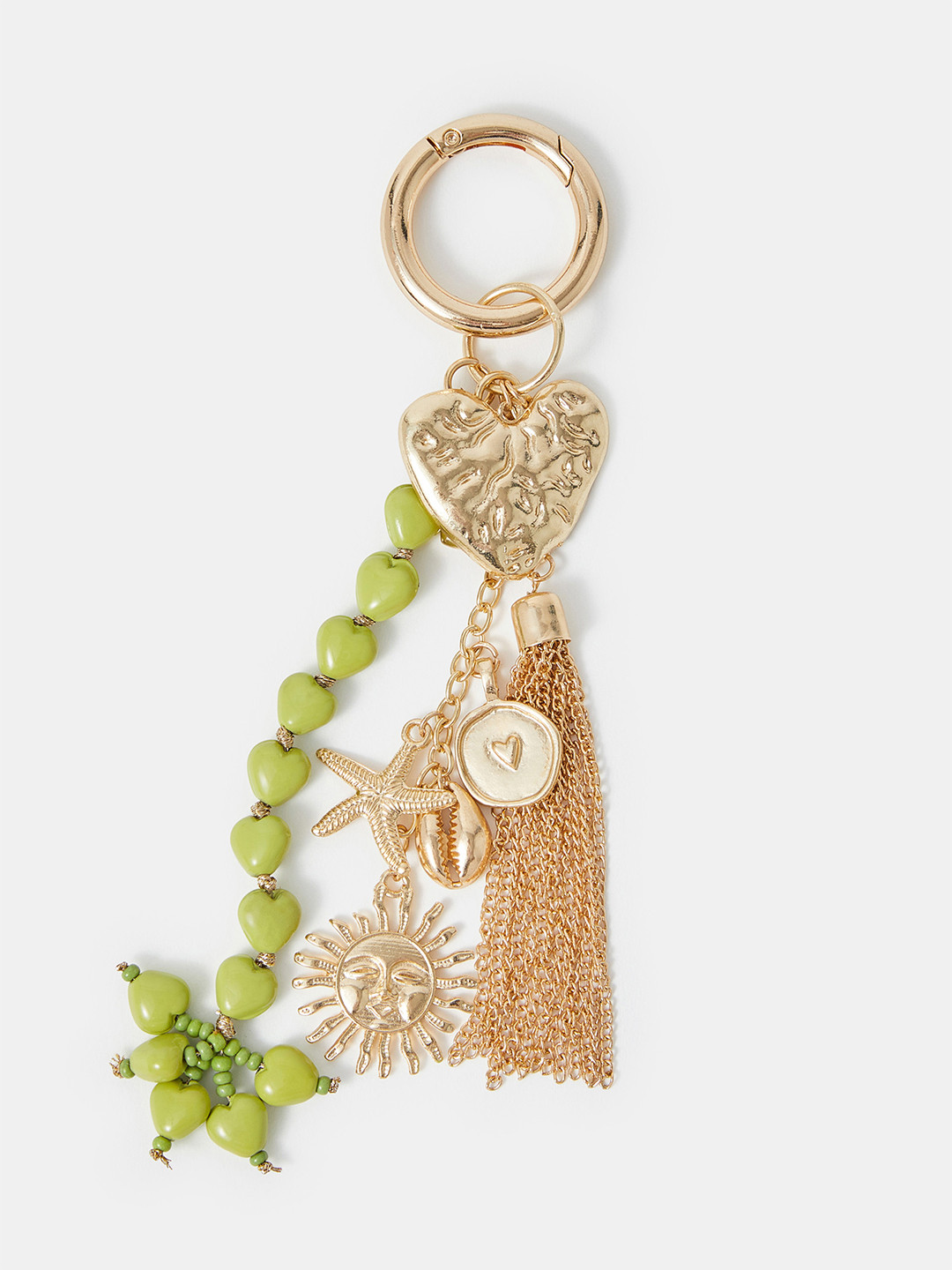 Accessorize Heart Shaped Artificial Beaded Bag Charm