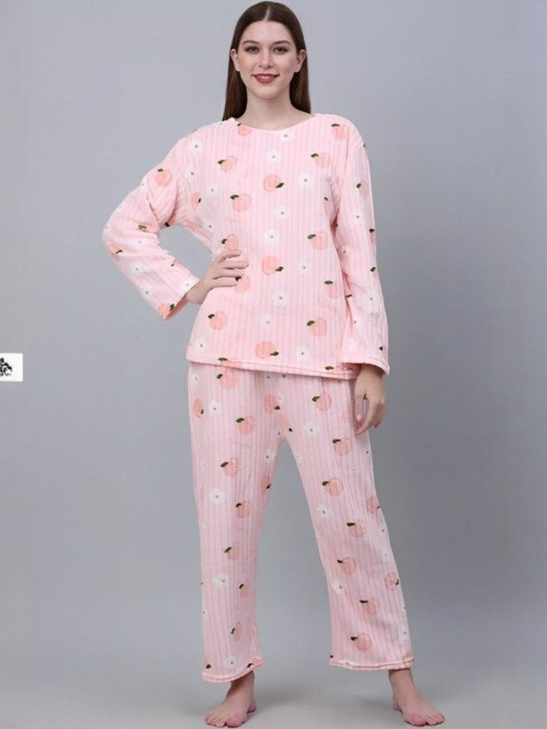 Belfry Flower Printed Round Neck Night Suits