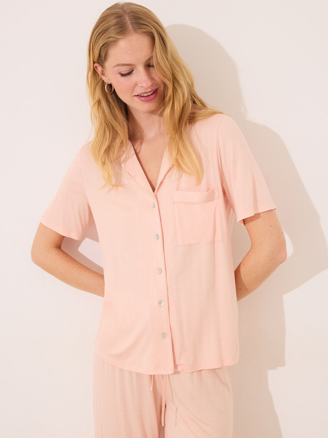 women'secret Lapel Collar Night suit