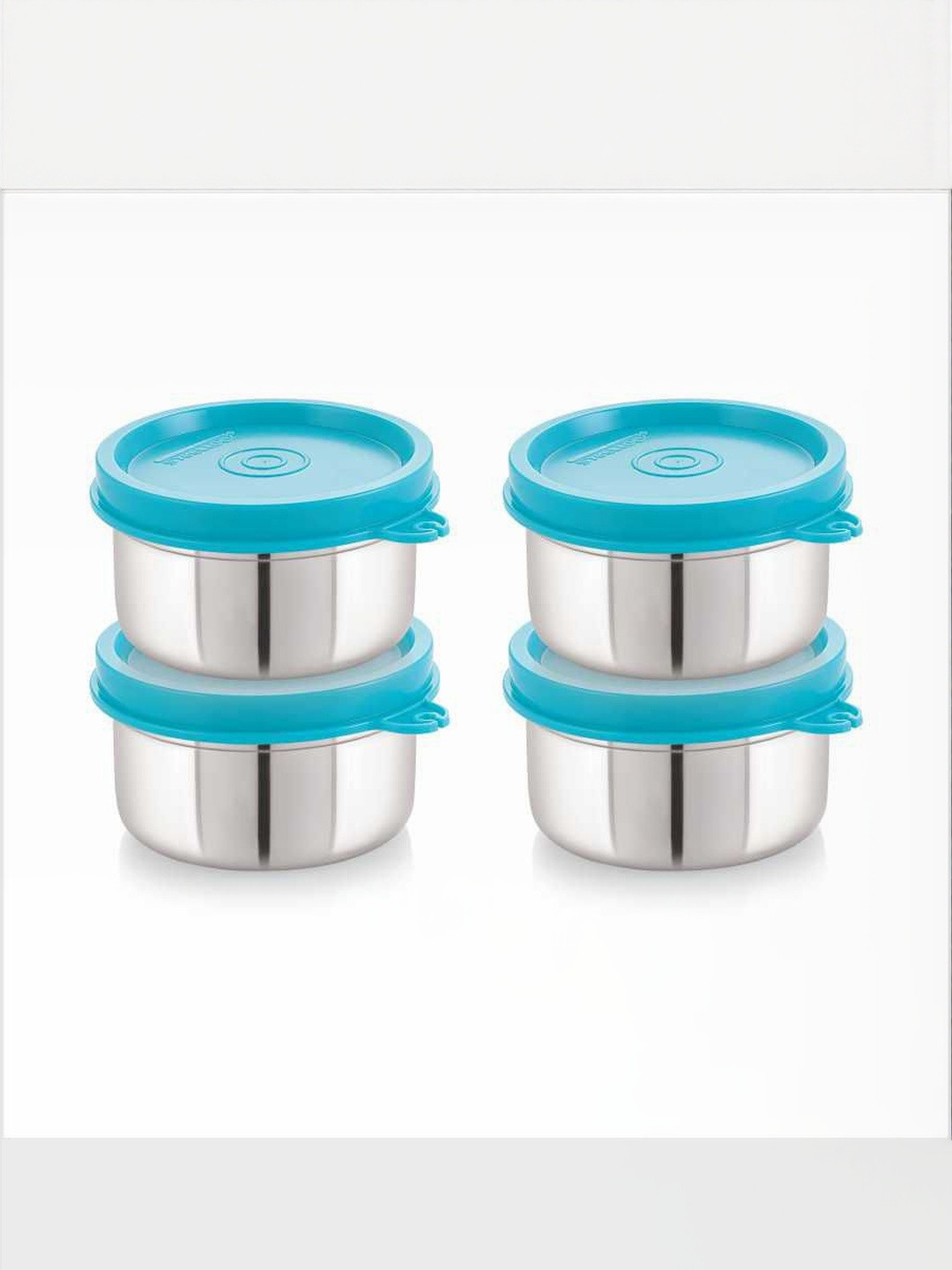STEELLOCK Turquoise Blue 4 Pieces Stainless Steel Airtight Lunch Boxs-7 inch each