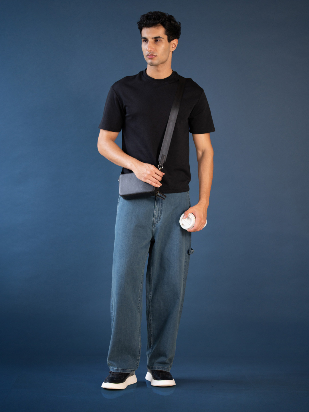 The Pant Project Men Comfort Mid-Rise Tempest Blue Baggy Fit Jeans