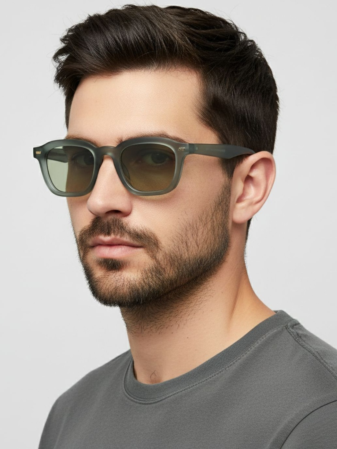 goglassic Unisex Rectangle Sunglasses With UV Protected Lens SPARK-GREEN-L.GREEN-