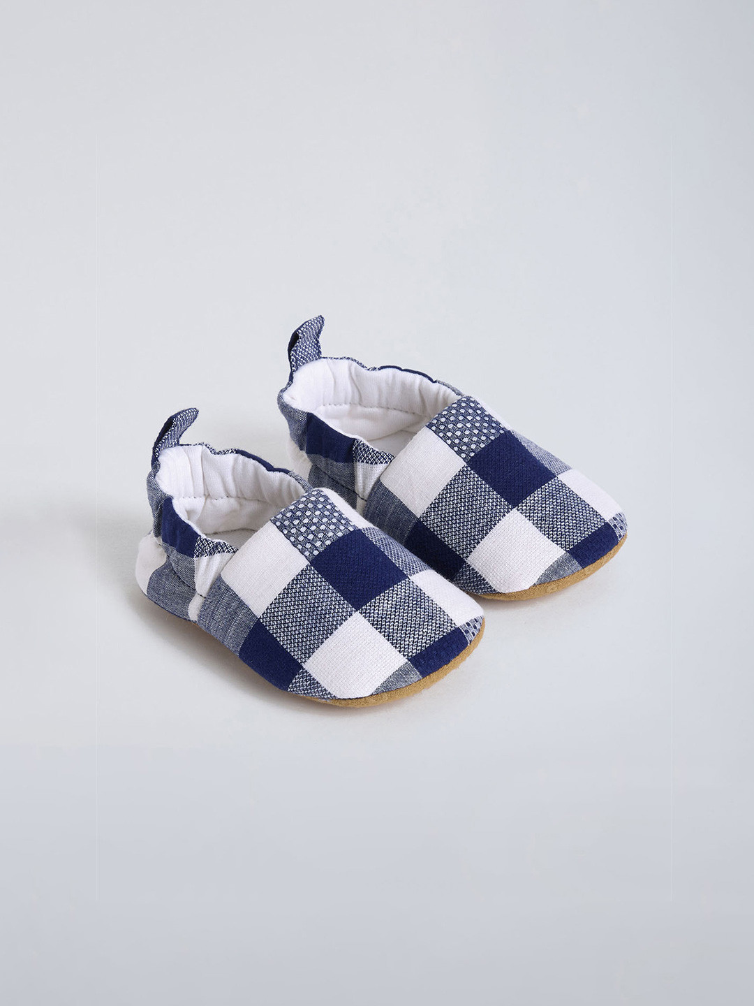Hopscotch Boys Checkered Crib Booties