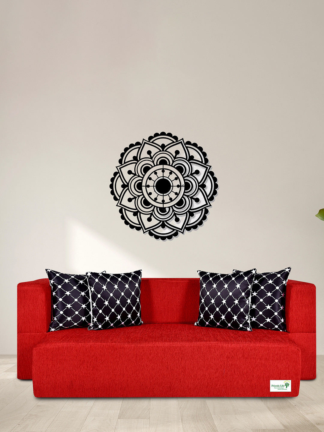 FRIENDS LIFE 3 Seater Comfort For All Sofa Cum Bed With 4 Pillows