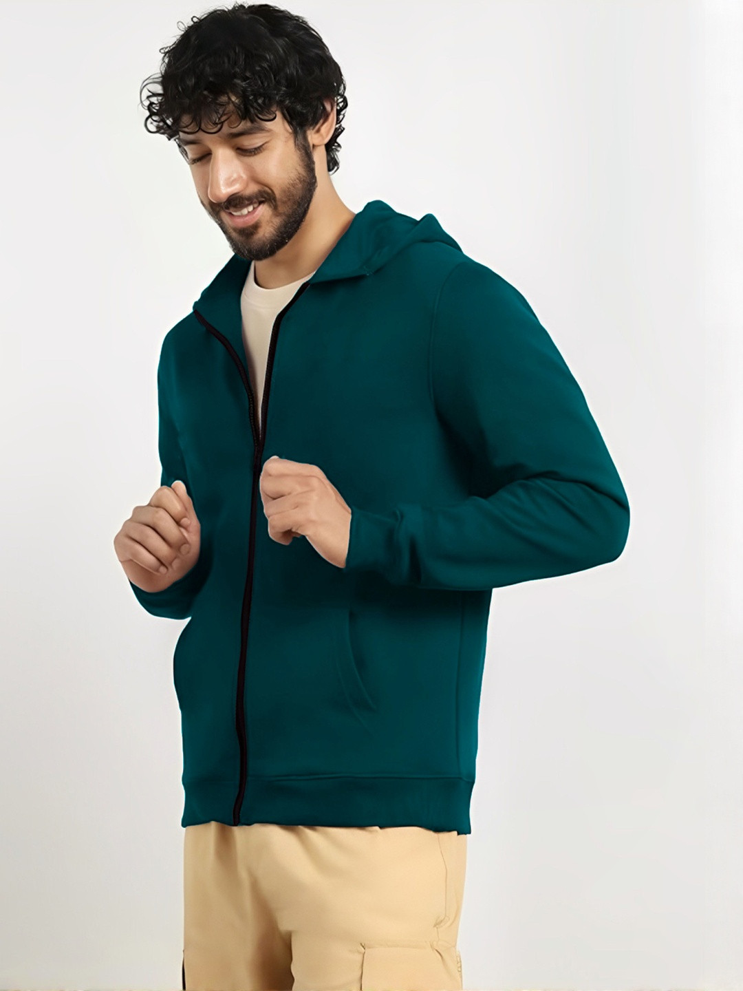 Kasendra Men Fleece Lightweight Open Front Jacket