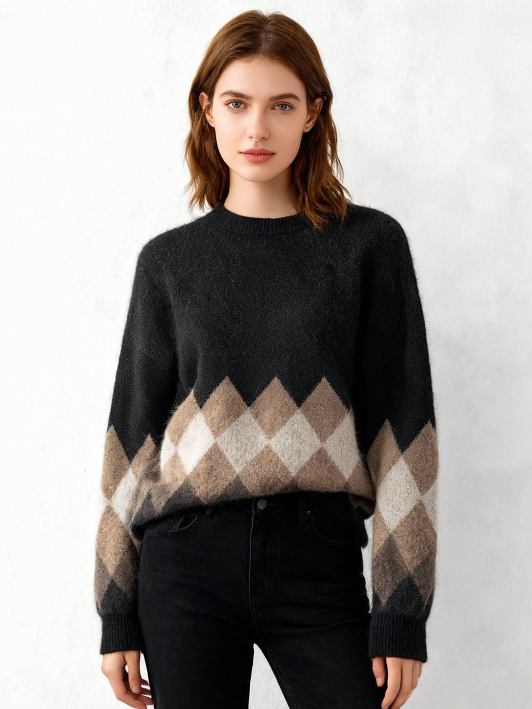 StyleCast Women Self Design Pattern  Round Neck Full Sleeve Pullover