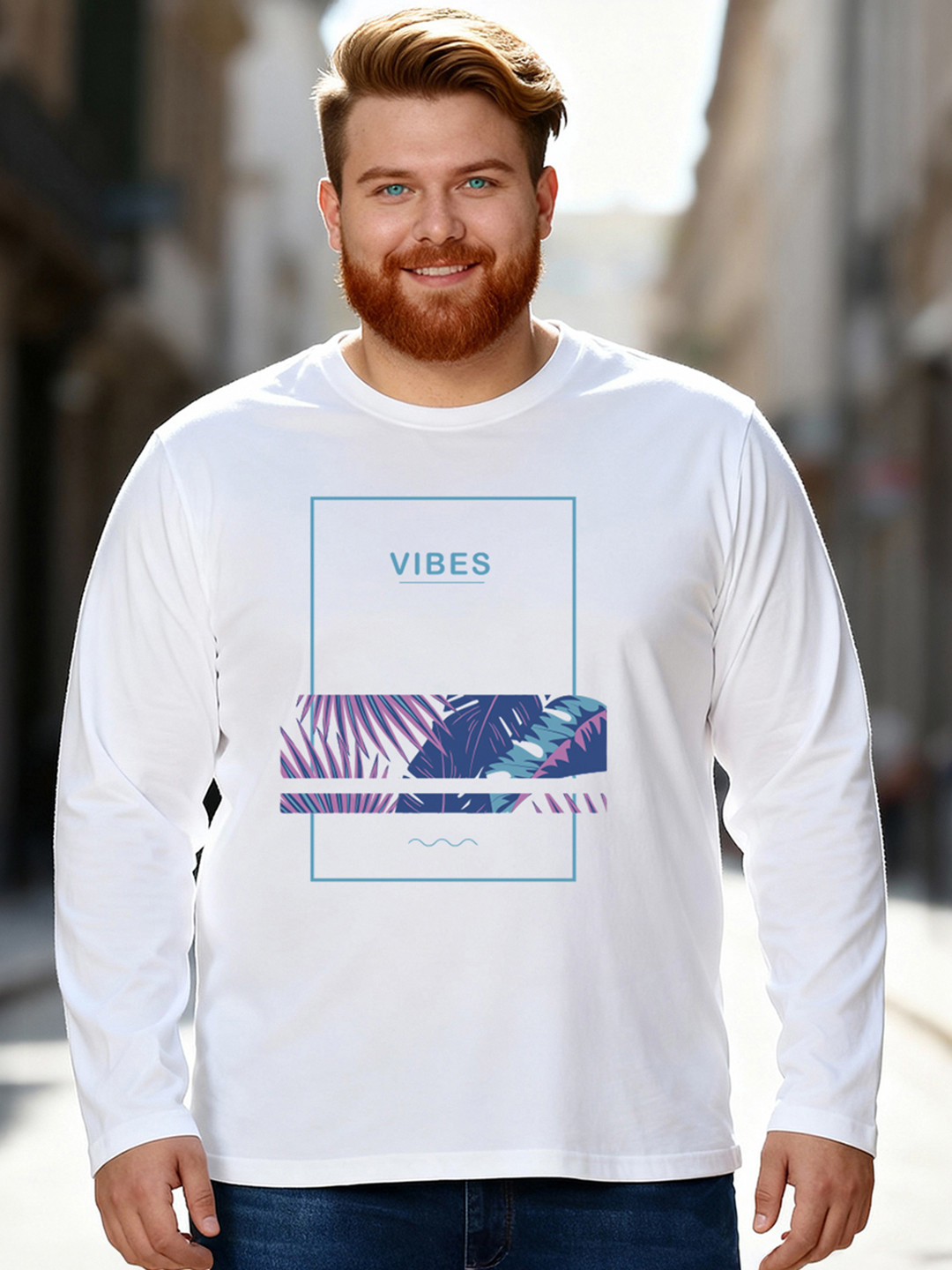 Bewakoof Men Vibes Graphic Printed Plus Size T-shirt