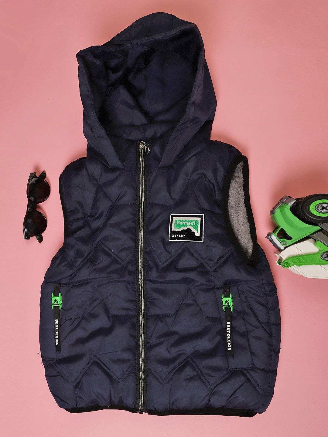 V-Mart Boys Puffer Jacket with Patchwork