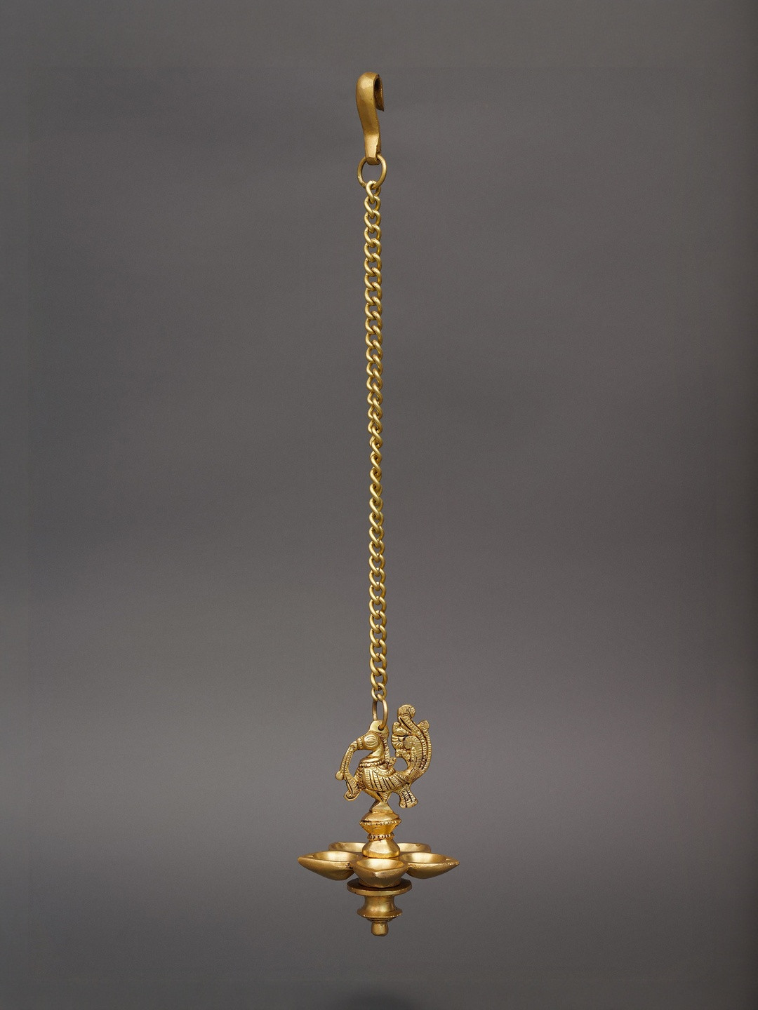 JAYPORE Deshna Brass Antique Hanging Diya