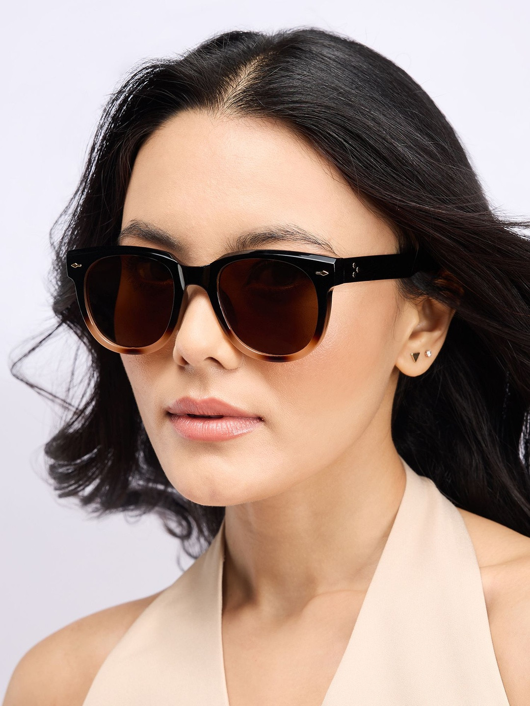 20Dresses Women Brown Lens & Brown Wayfarer Ombre Sunglasses with Regular Lens