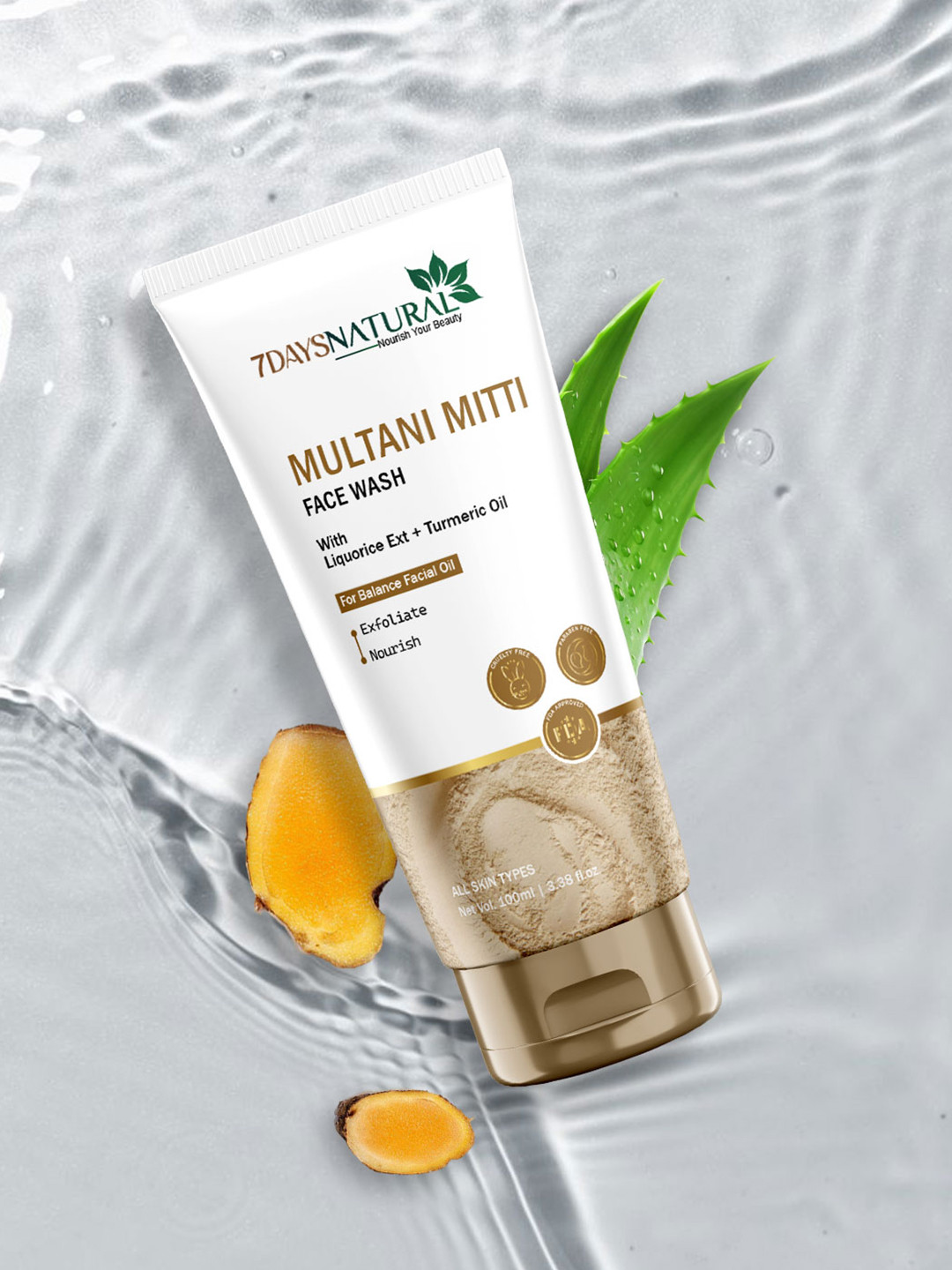 7DAYSNATURAL Multani Mitti Face Wash For Oily Skin - 100ml