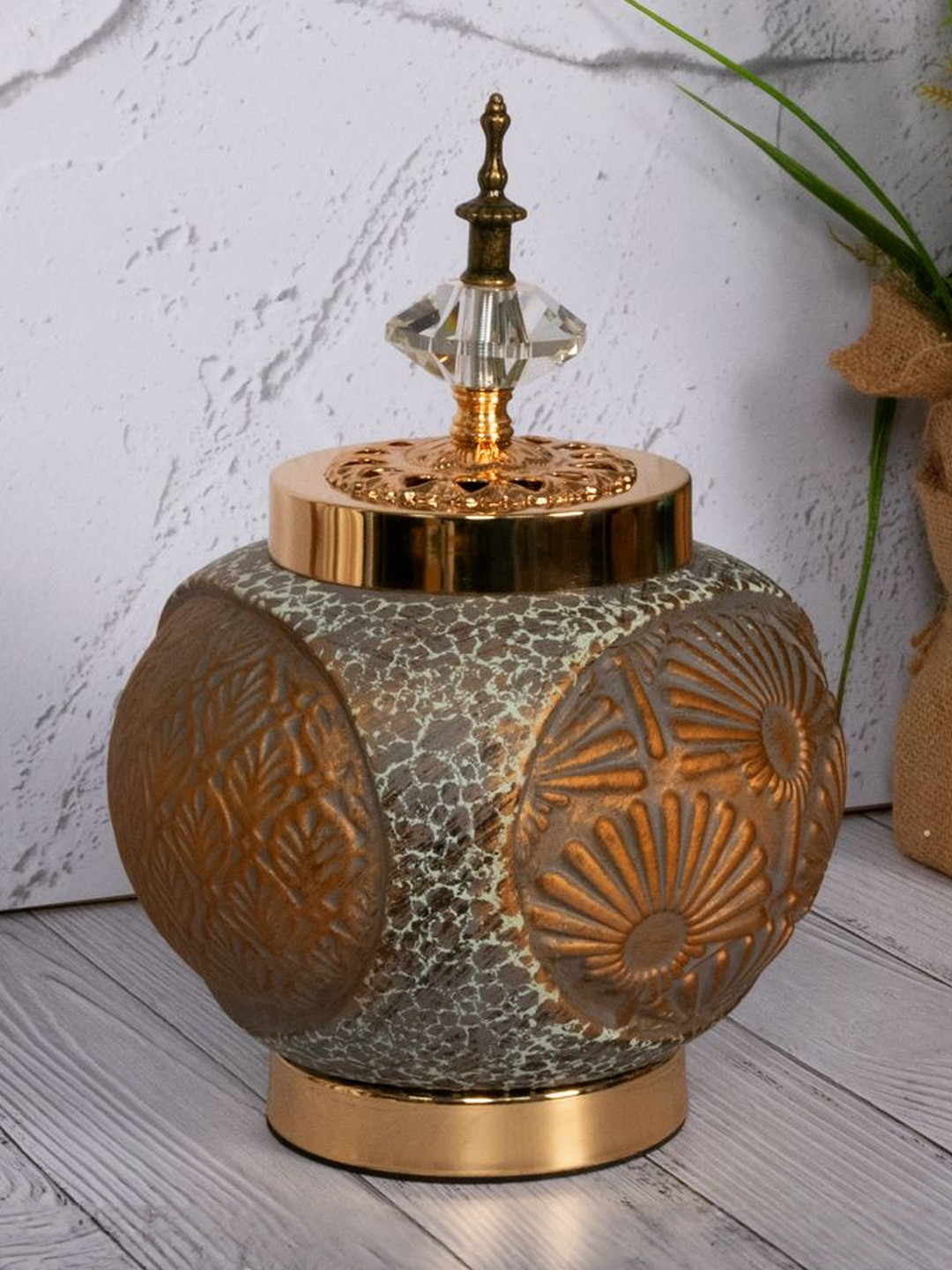AARVI DECOR STUDIO Brown Antique Decorative Ceramic Reverie Vase