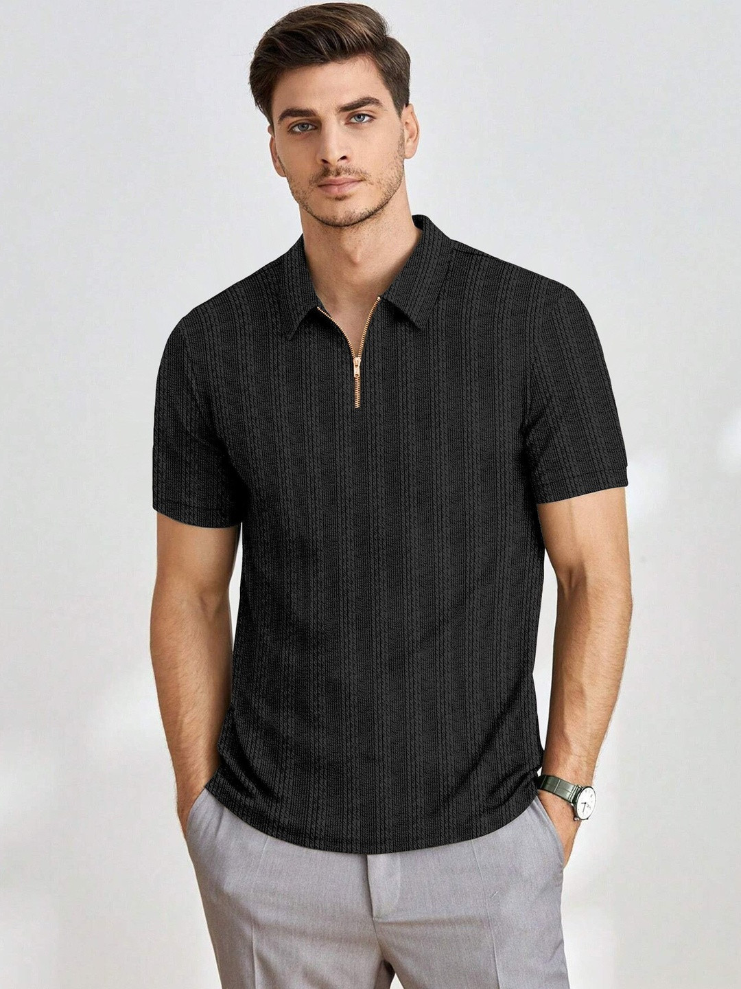 PTVIZE Men Polo Collar T-shirt
