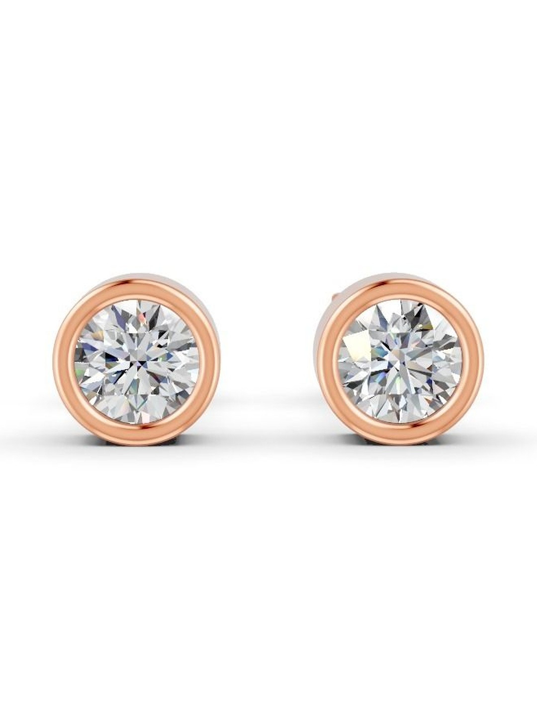 Forever Jewels Sterling Silver 14K Yellow Rose Gold Plated Artificial Stones Studded Studs