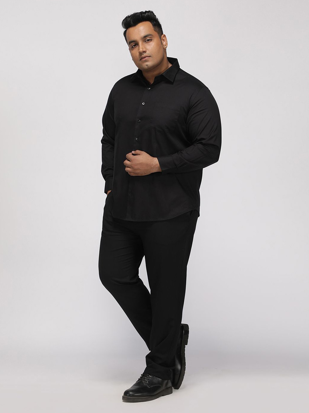 Big Hello - The Plus Life Plus Size Long Sleeves Cotton Formal Shirt