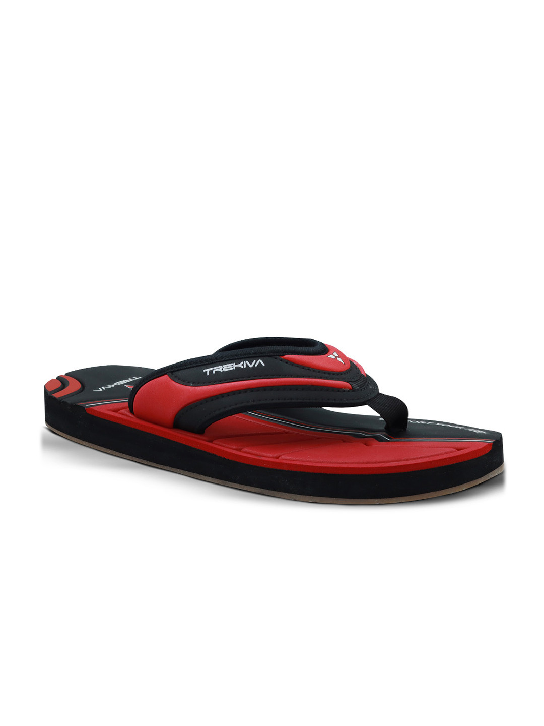 Trekiva Men Red Fabric Flip Flops