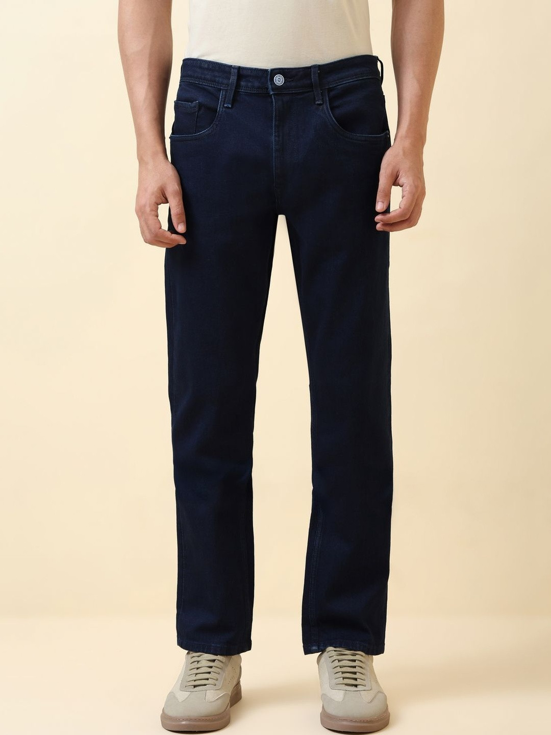 Allen Solly Men Straight Fit Mid-Rise Clean Look Jeans