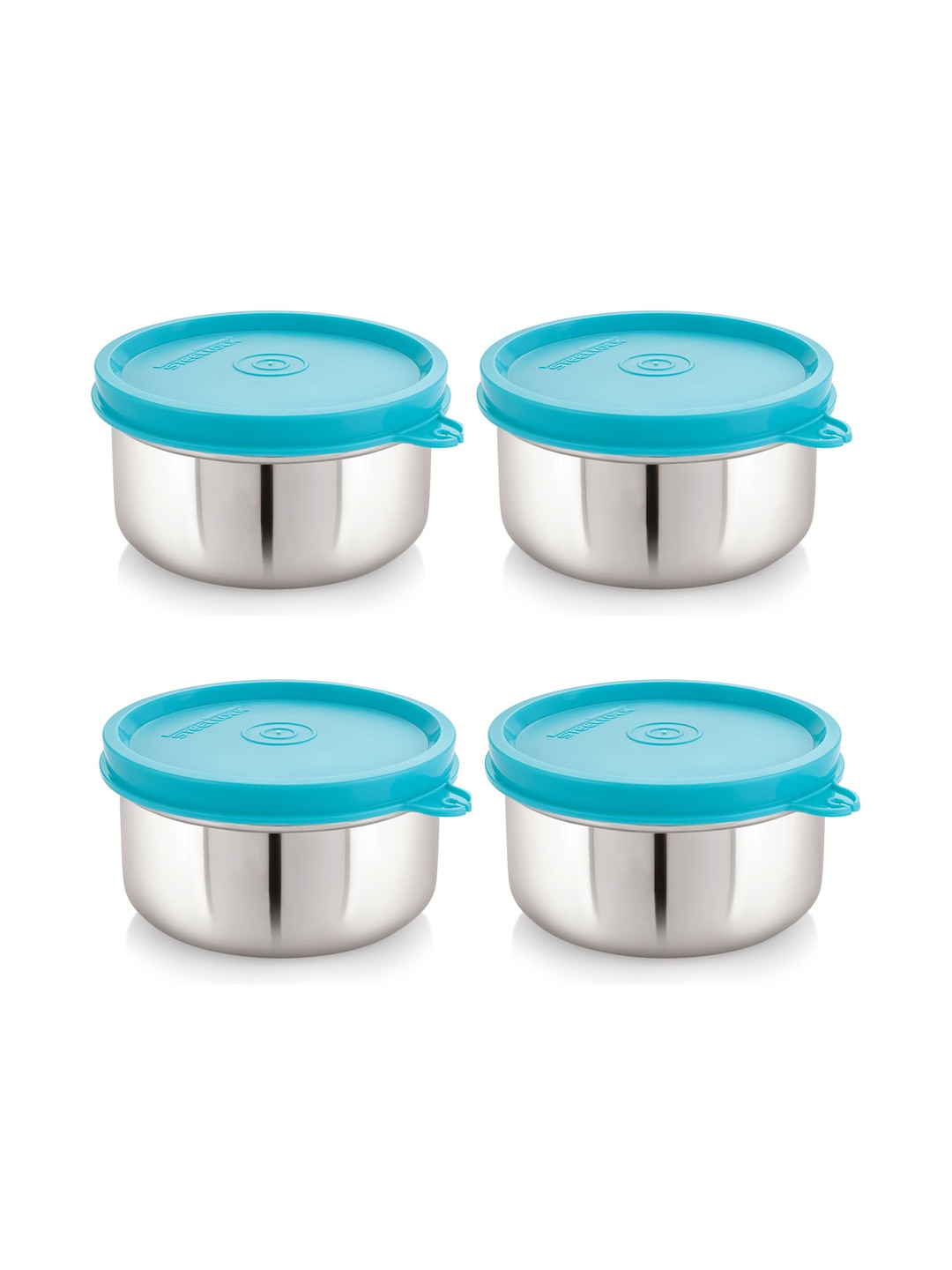 STEELLOCK Turquoise Blue 4 Pieces Stainless Steel Airtight Lunch Boxs-10 Inch each