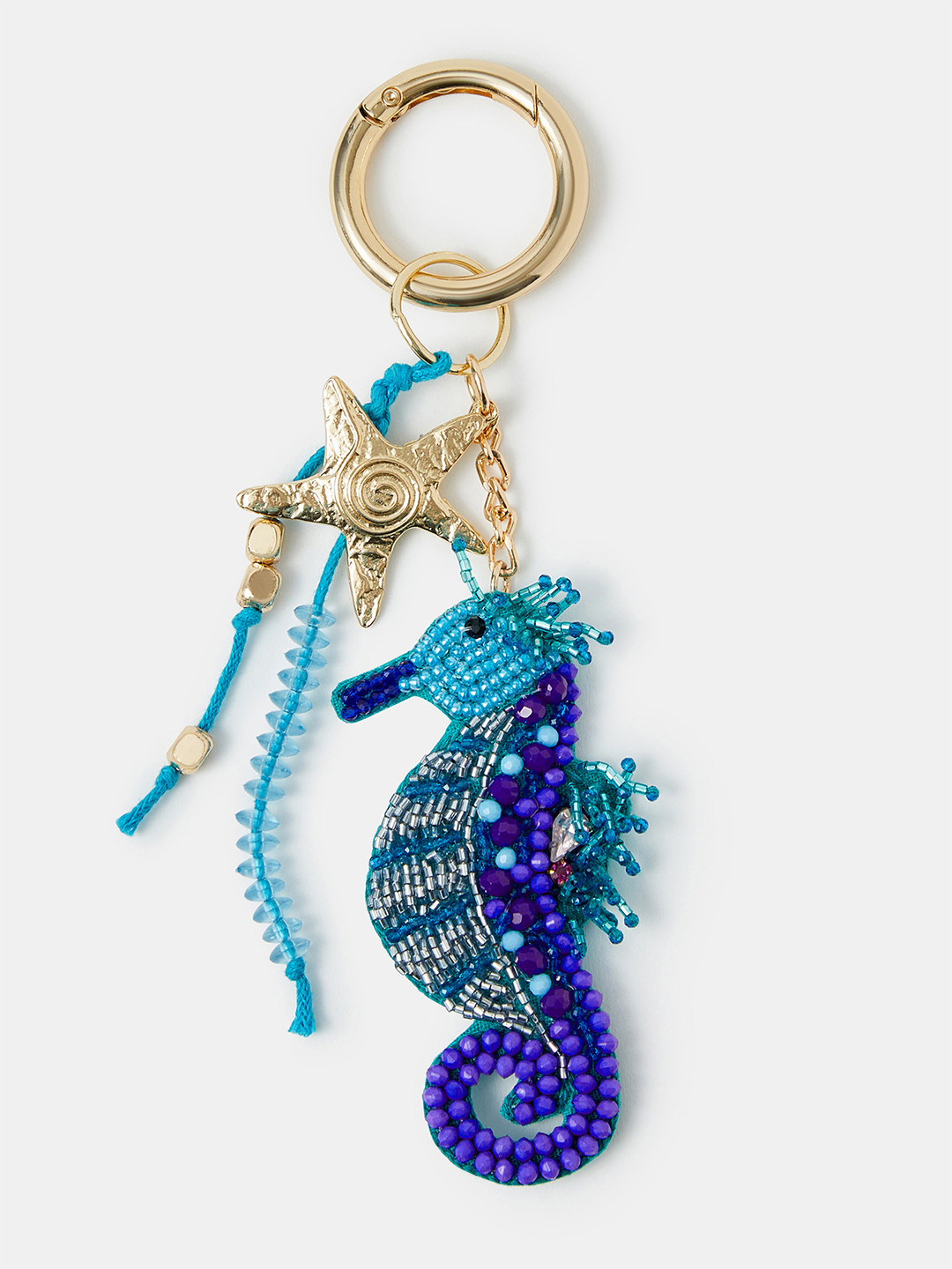 Accessorize Seahorse Shaped Artificial Beaded Bag Charm