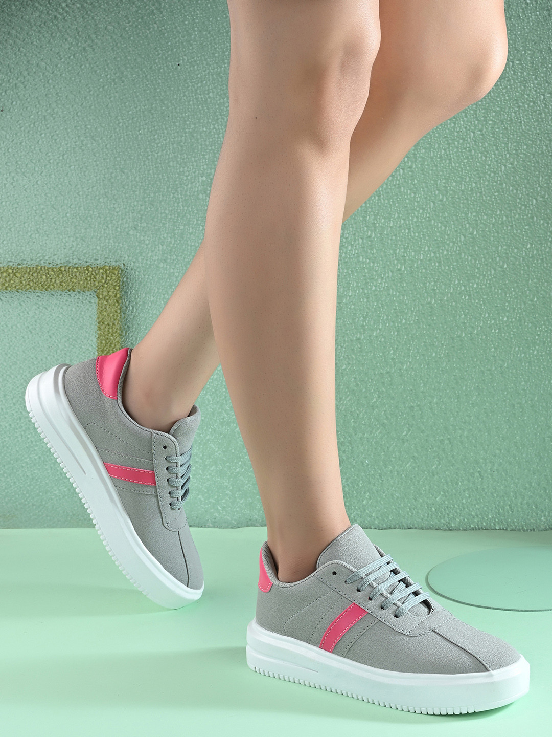 PLANET WALK Women Lace-Ups Non-Marking Running Shoes