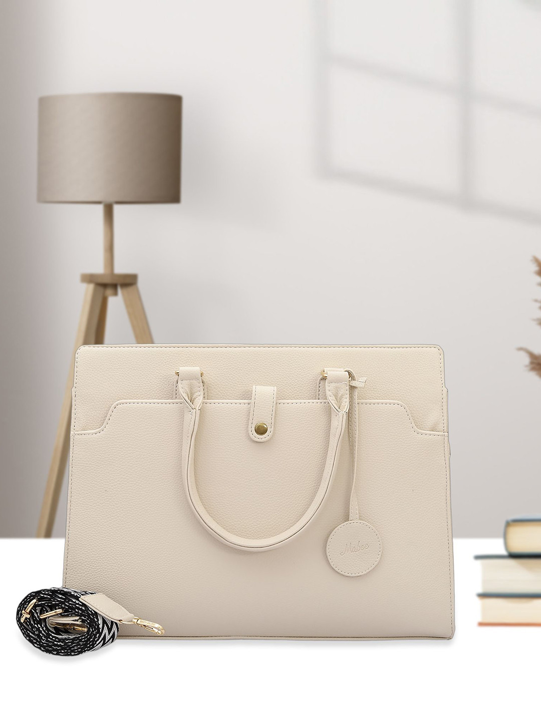 MABEE Nyra Oversized Structured Tote Bag With Tag