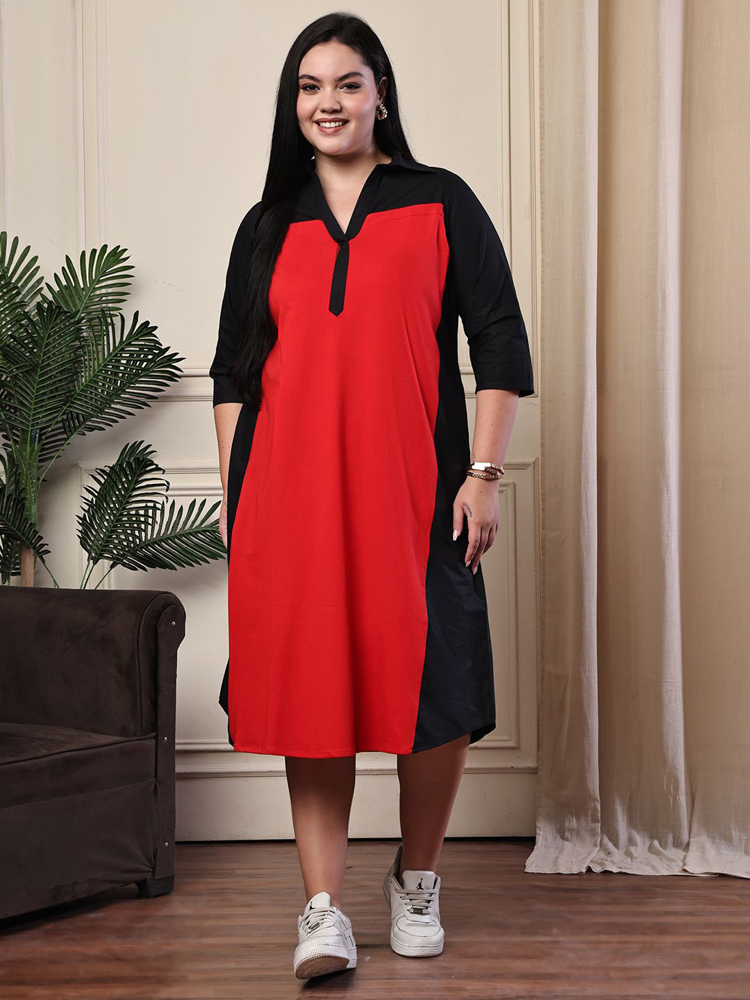 theRebelinme Colourblocked Shirt Dress