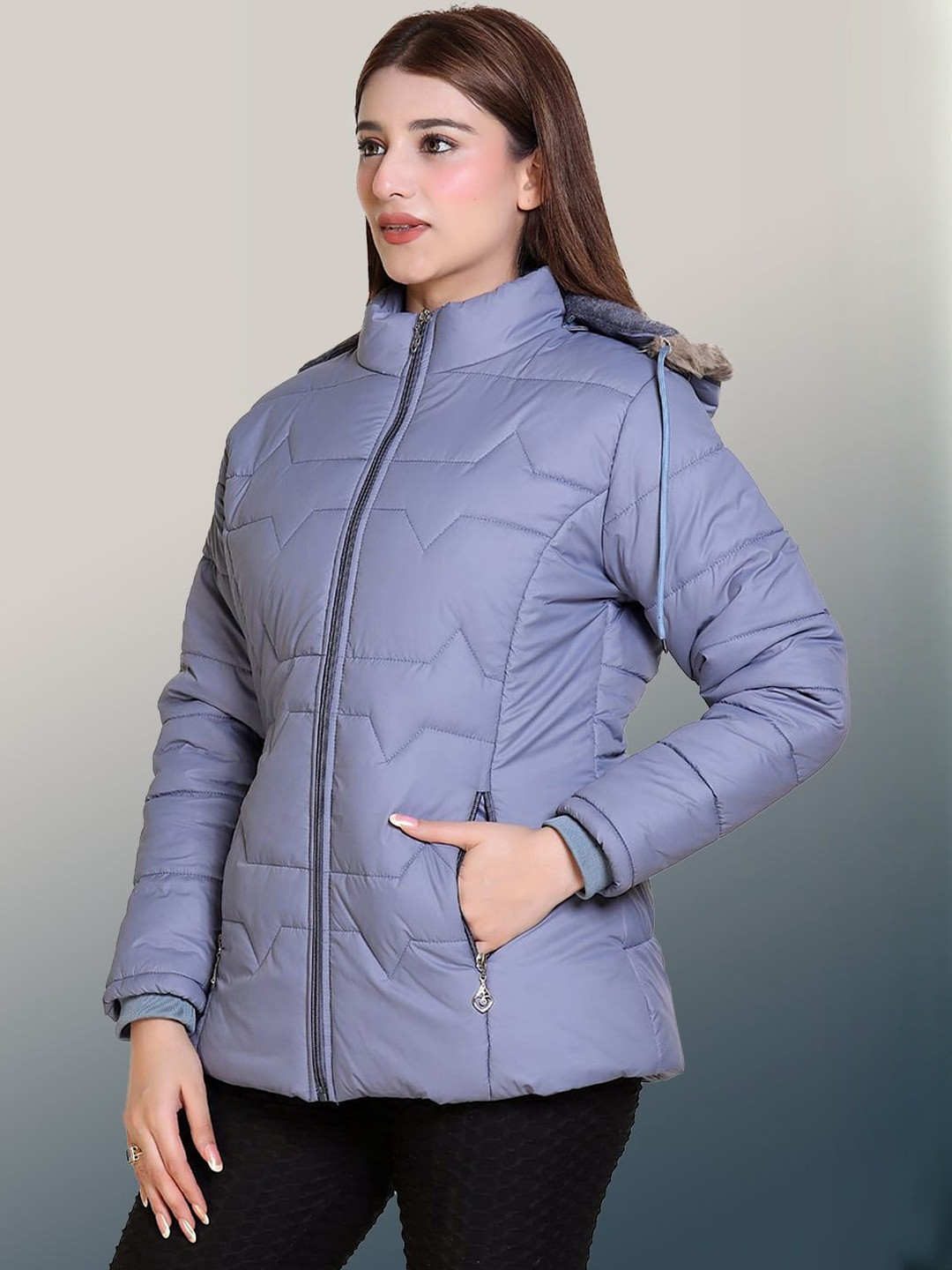 ALWAYS SHINE Women Solid Hooded Full Sleeves Puffer Jacket
