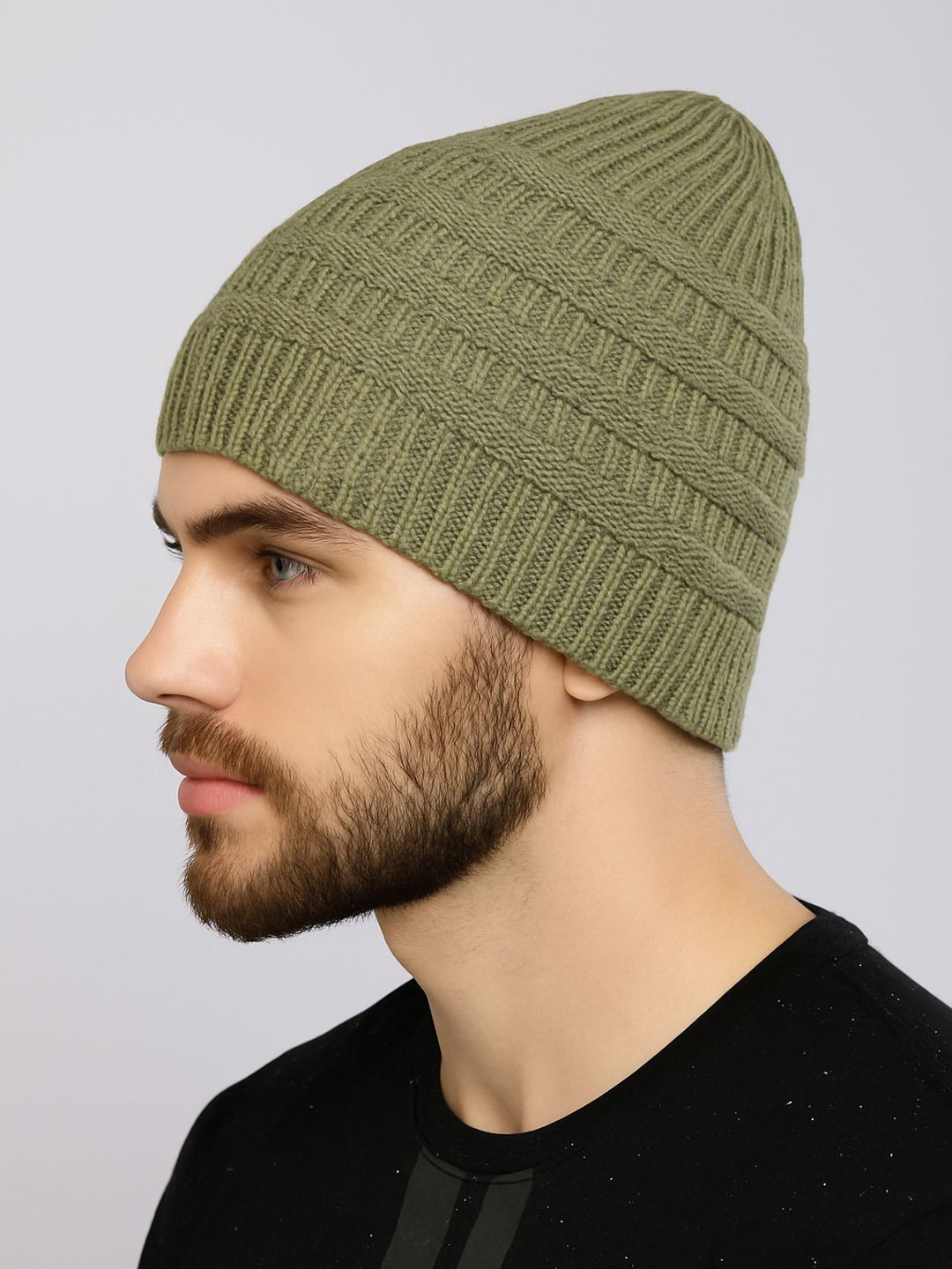 SZN Men Glow Self Design Beanie