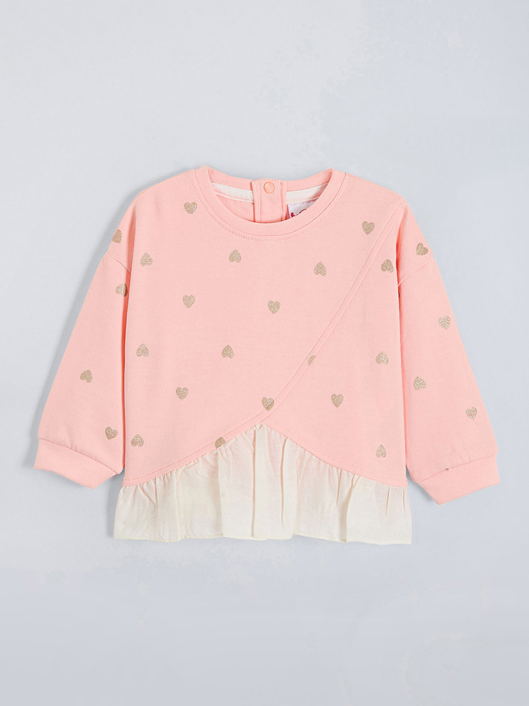 Hopscotch Girls Heart Cotton Pullover Sweatshirt
