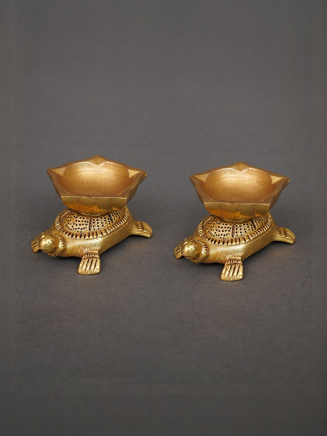 JAYPORE Deshna Diya Set Of 2 Antique Handcrafted Pooja Essential