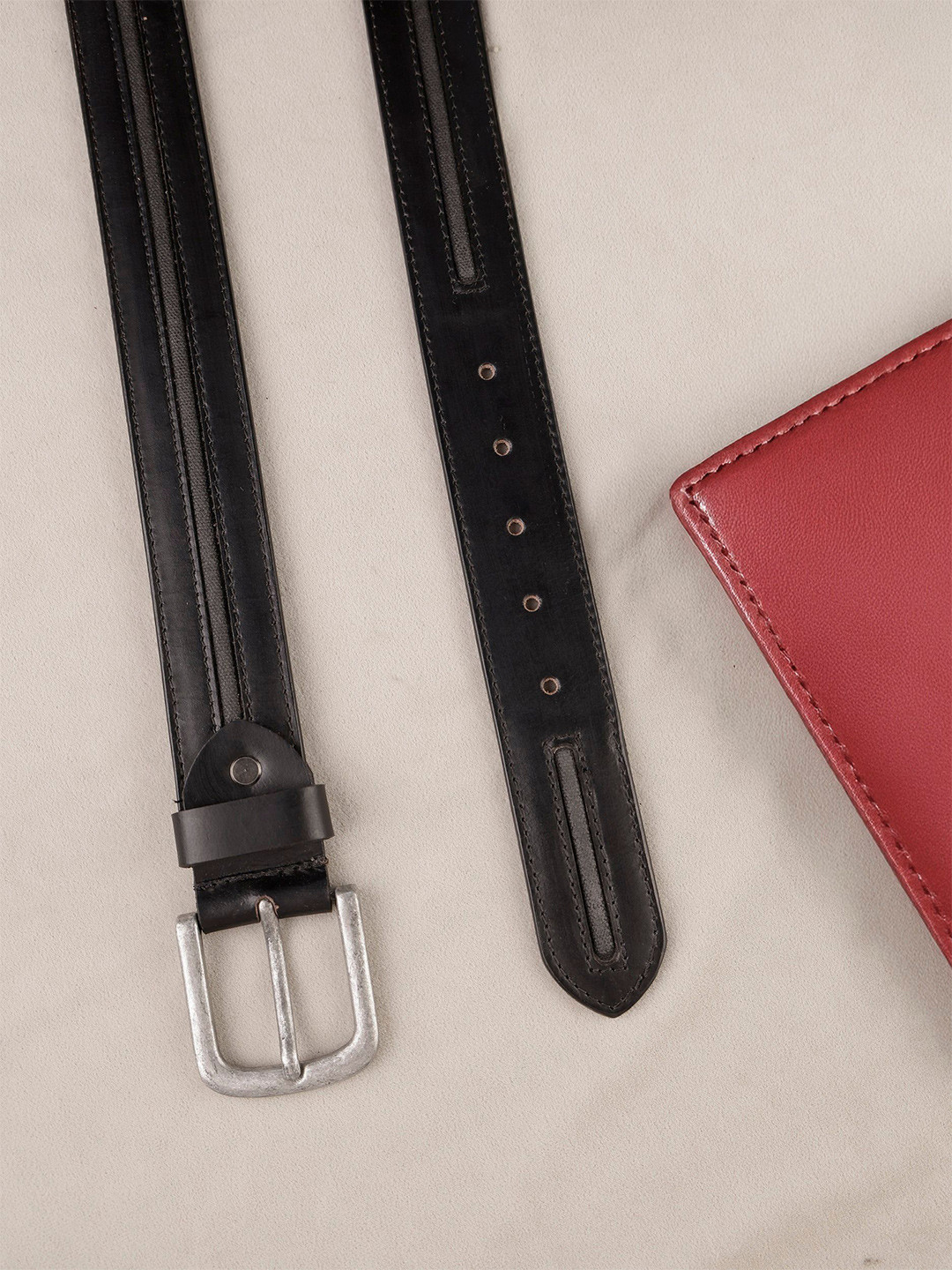 Aditi Wasan Men Hair-On Textured Premium Quality Genuine Leather Tank Belt