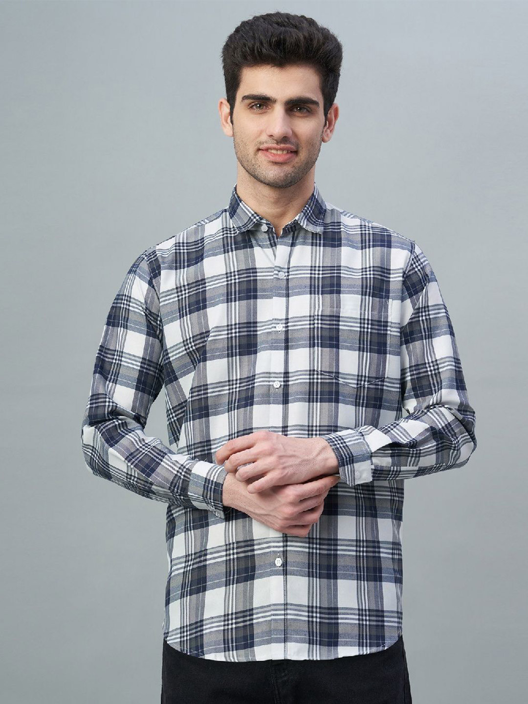 Swoke Unisex Comfort Windowpane Checks Checked Casual Shirt