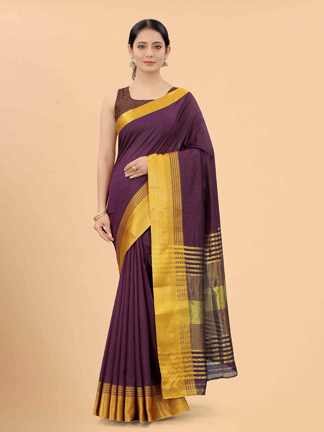 Silk Land Woven Design Zari Border Banarasi Saree with Blouse Piece