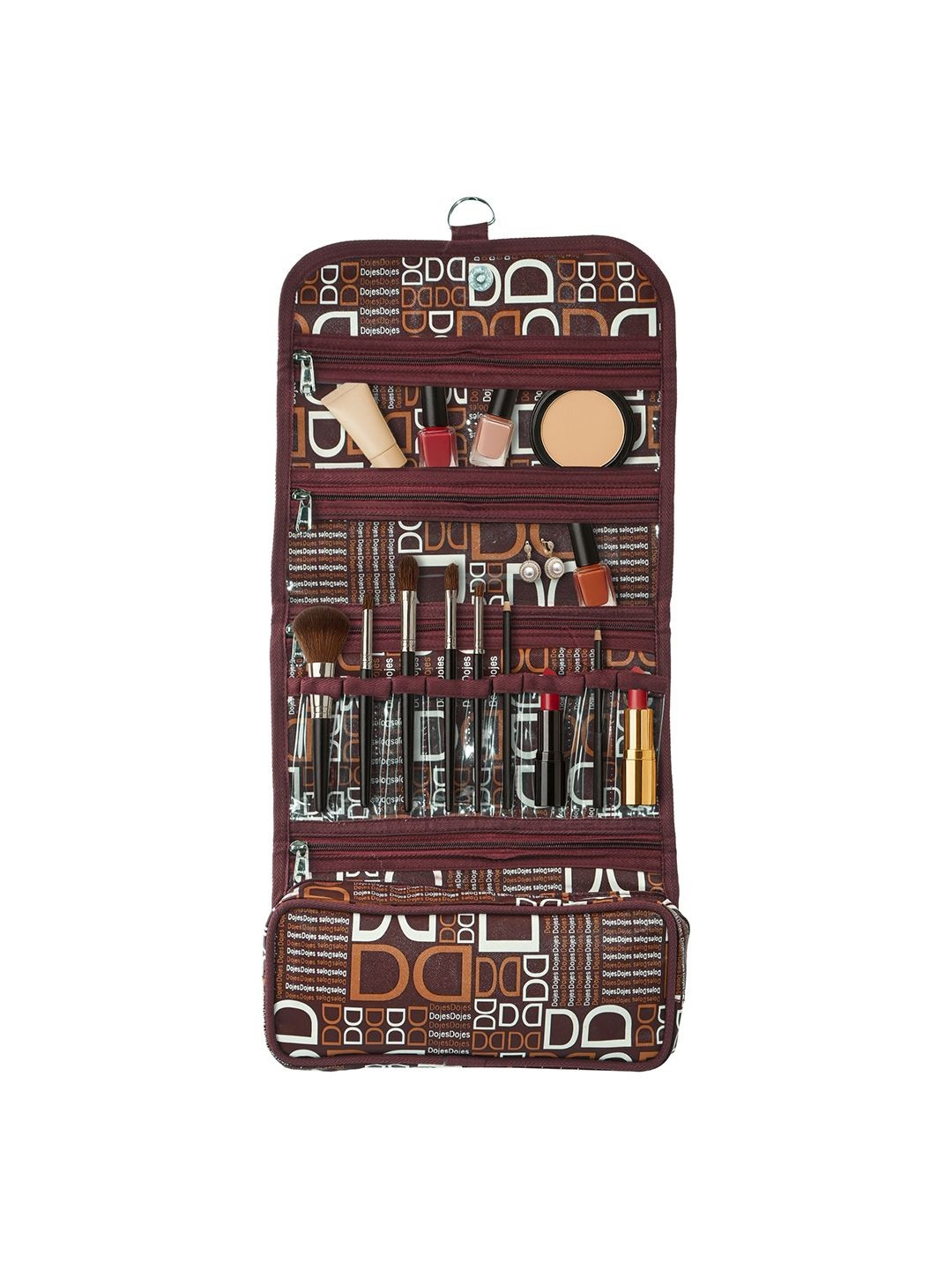Aura Brown Travel Organizer Pouch with Hanging Hook