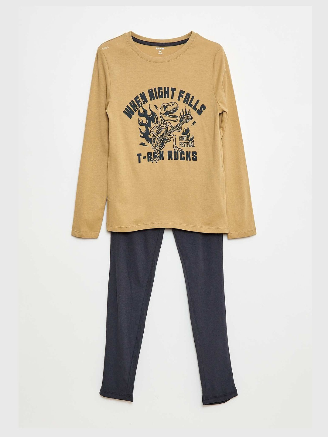 KIABI Boys Printed Pure Cotton T-shirt With Trousers