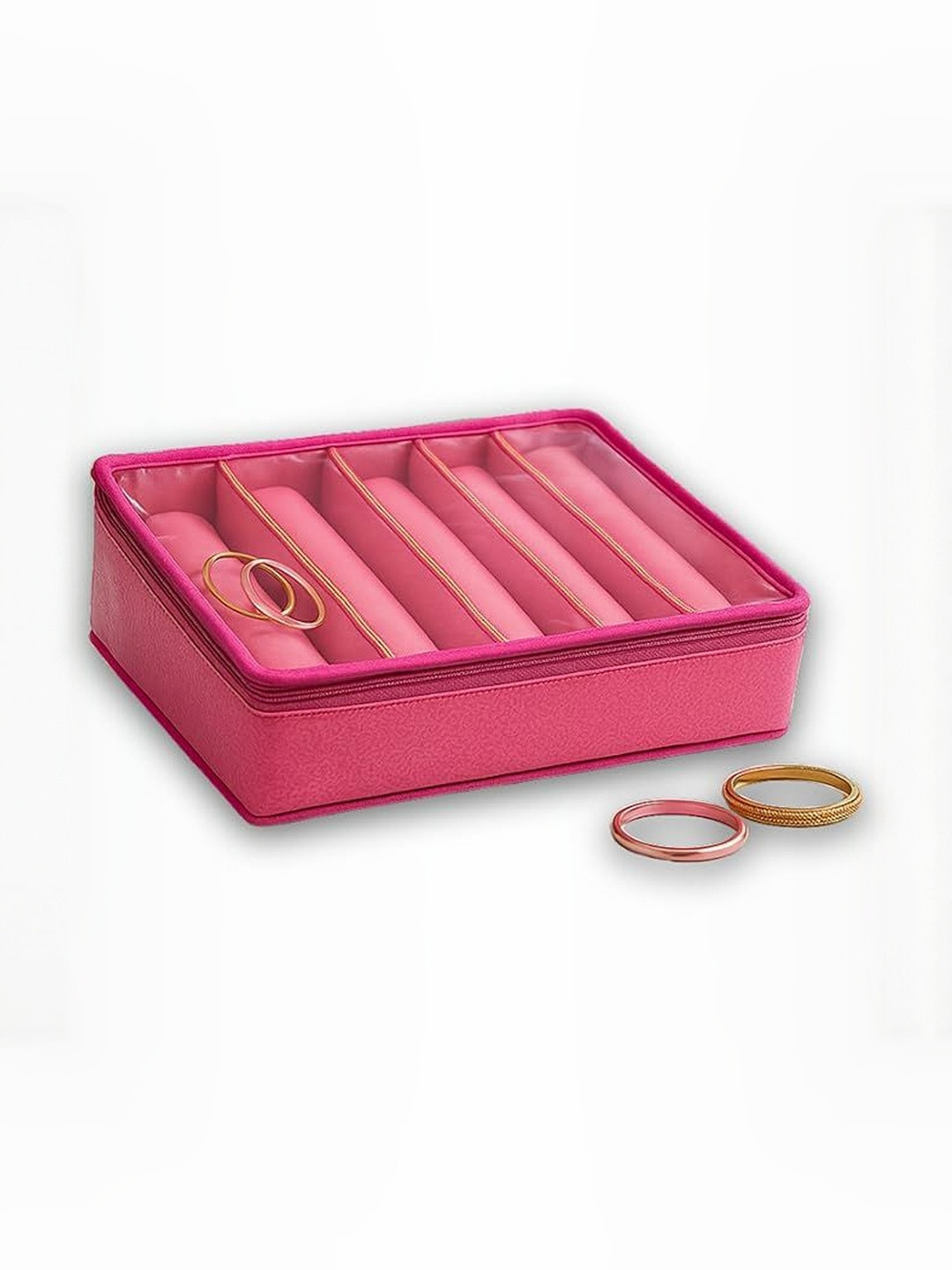 Srajanaa Pink Set of 1 Regular Jewellery Organiser Organisers