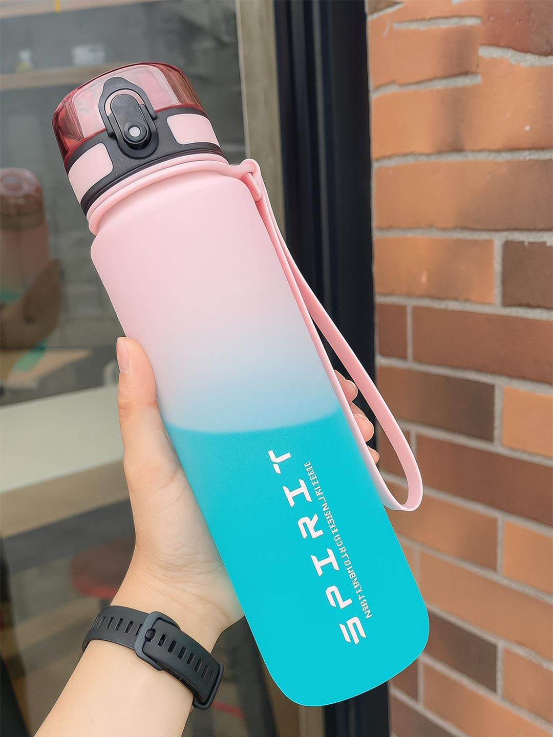 KeepCart Pink & Blue Typography Printed Water Bottle 1L