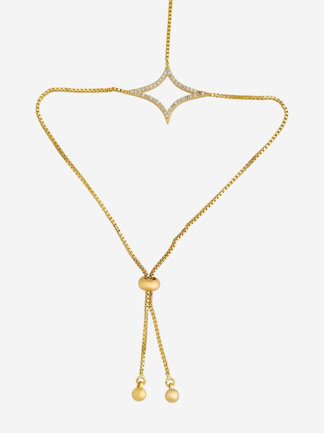 Kushal's Fashion Jewellery Women Gold-Plated Zircon Studded Hathpan Bracelet