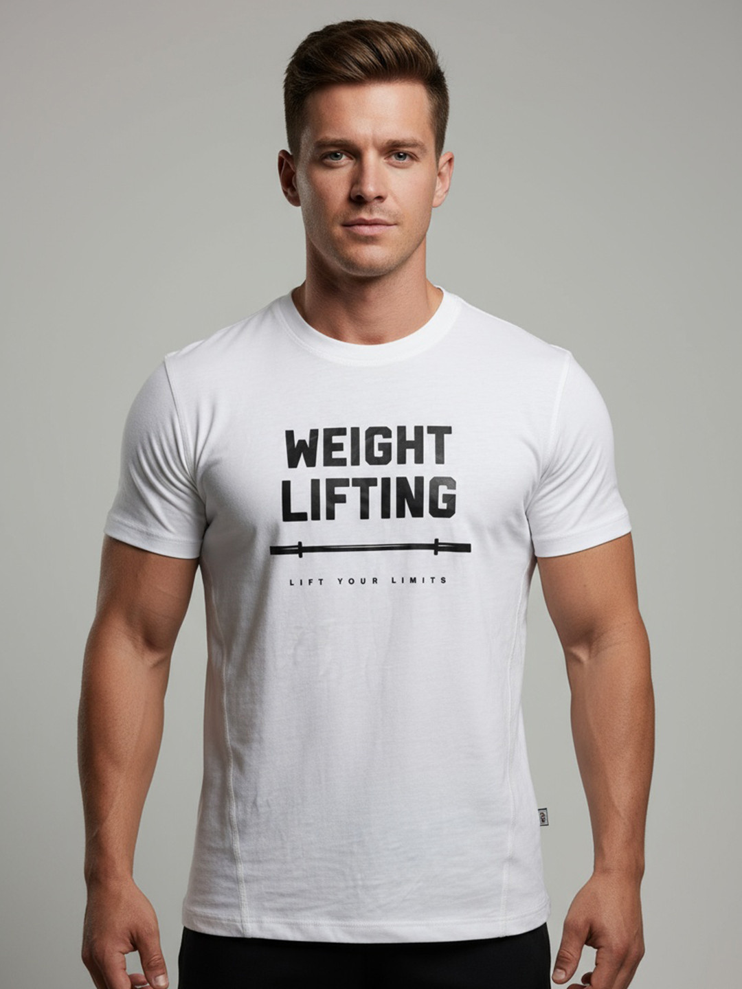 Wod Armour Men Typography Printed Applique T-shirt